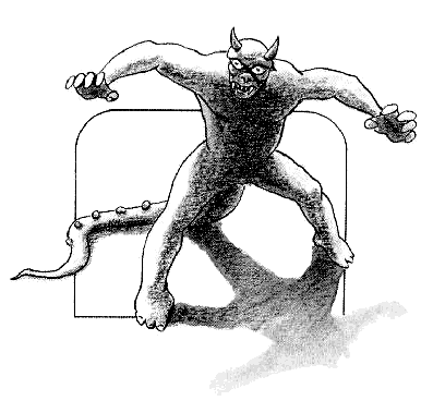 Drawing of a menacing demon with a tail. Is this an Ur-vile?